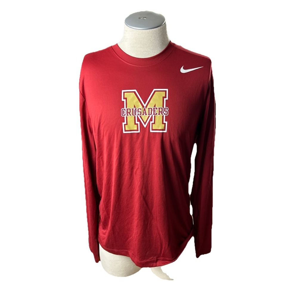 Nike‎ Michigan Crusaders T Shirt Medium Long Sleeves Red Dri-Fit